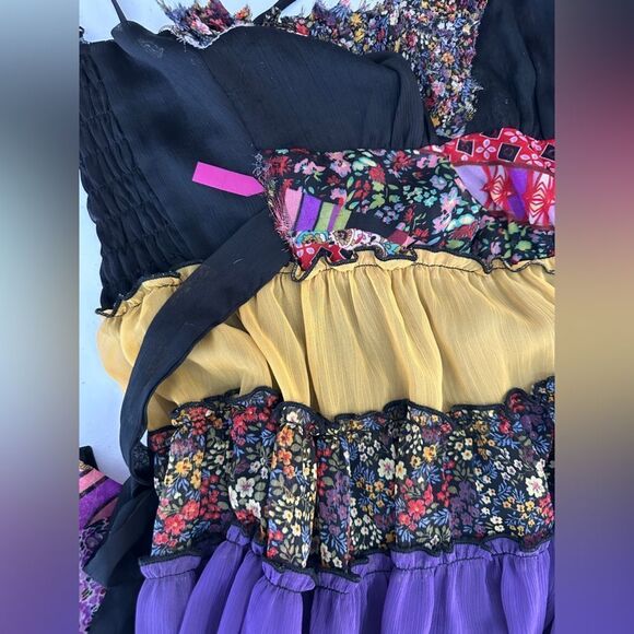 Lulumari Size S Colorful Patchwork Boho Women's Dress - Picture 8 of 11